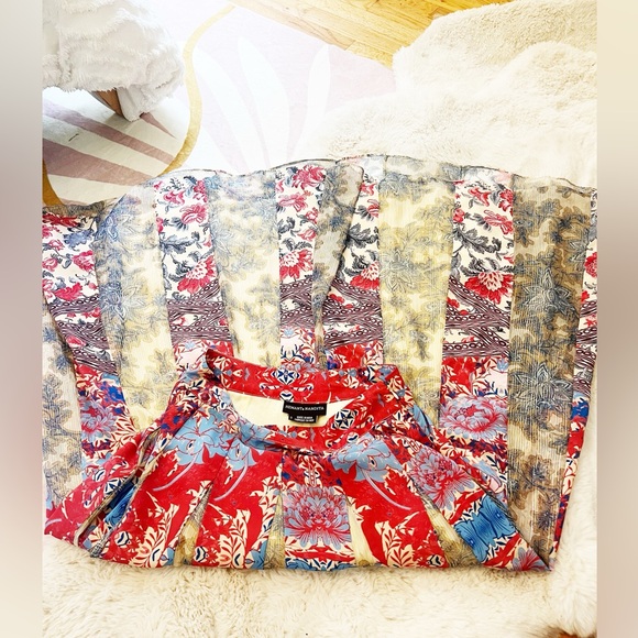 Hemant & Nandita Mixed Floral Print Skirt Small - Picture 7 of 8